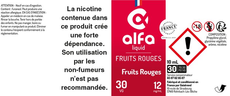 étiquette Fruits Rouges Alfaliquid